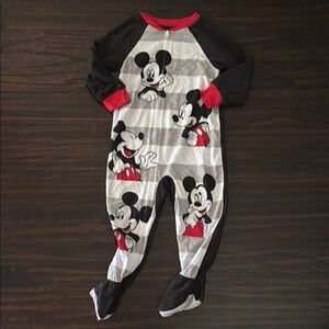 Disney Mickey Mouse Footies Black and White One Piece